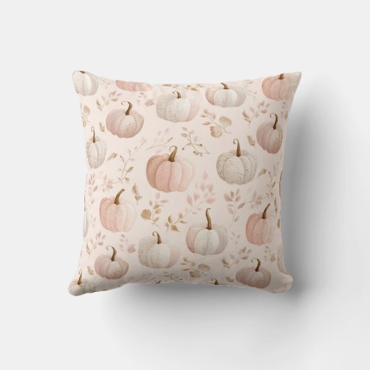 パステルパンプキンモノグラムパーソナライズされたイニシャル クッション (裏面)