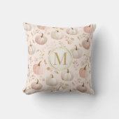 パステルパンプキンモノグラムパーソナライズされたイニシャル クッション (正面)