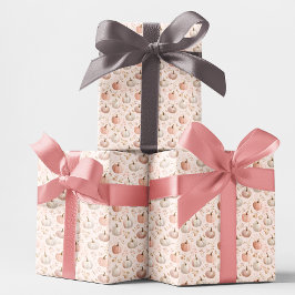 パステルパンプキンモノグラムパーソナライズされたイニシャル ラッピングペーパー