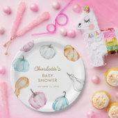 パステルパンプキン男女兼用秋ベビーシャワー ペーパープレート (パーティー)