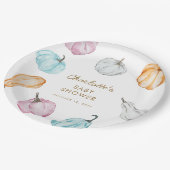 パステルパンプキン男女兼用秋ベビーシャワー ペーパープレート (アングル)