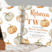 パステルパンプキン男女兼用秋2nd誕生日 招待状