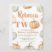 パステルパンプキン男女兼用秋2nd誕生日 招待状 (正面)