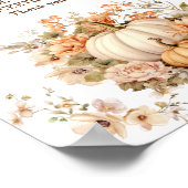 パステルパンプキン秋ベビーシャワーおむつラッフルサイン ポスター (角)