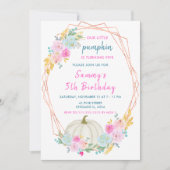 パステルパンプキン紙吹雪バースデーパーティー 招待状 (正面)