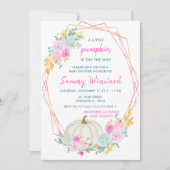 パステルパンプキン紙吹雪ベビーシャワー 招待状 (正面)
