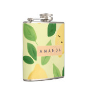 パステルパーソナライズされたかわいい笑顔レモンパターン フラスク (右)