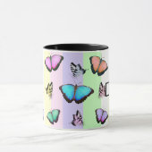 パステルパーソナライズされたかわいらし蝶 マグカップ (中央)