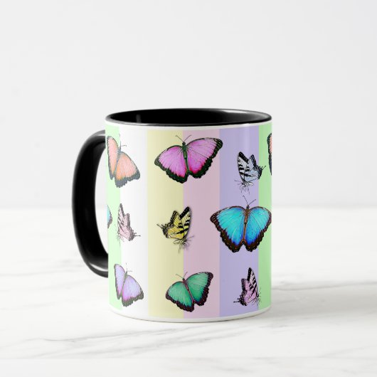 パステルパーソナライズされたかわいらし蝶 マグカップ (正面左)