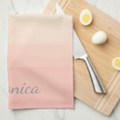 パステルパーソナライズされたでソフトグラデーション名グラデーション キッチンタオル (四つ折り)