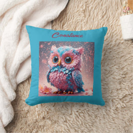 パステルパーソナライズされたで可愛いフクロウ クッション