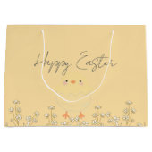 パステルパーソナライズされたイエローイースター抱き枕 ラージペーパーバッグ (正面)