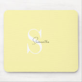 パステルパーソナライズされたイエローマウスパッド(イニシャル付) マウスパッド (正面)