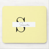 パステルパーソナライズされたイエローマウスパッド(イニシャル付) マウスパッド (正面)