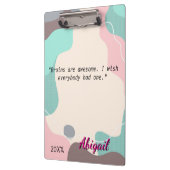 パステルパーソナライズされたウェーブオフィススクール クリップボード (左)