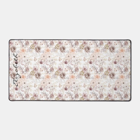 パステルパーソナライズされたウォーターカラーカラフルバラ デスクマット (正面)