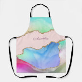 パステルパーソナライズされたウォーターカラー瑪瑙エプロン エプロン (正面)