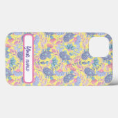 パステルパーソナライズされたカラーの鳥花 Case-Mate iPhoneケース (裏面 (横))