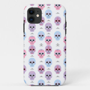 パステルパーソナライズされたカラースカルパターン iPhone 11 ケース