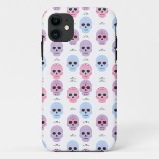 パステルパーソナライズされたカラースカルパターン iPhone 11 ケース