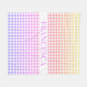 パステルパーソナライズされたグラディエントジンガムブランケットピンク フリースブランケット (正面(横))