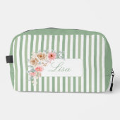 パステルパーソナライズされたグリーンコスメティックバッグ ドップキット (正面)