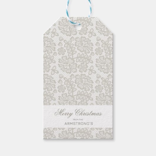 パステルパーソナライズされたグレークリスマスギフトラベル ギフトタグ (正面)