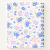 パステルパーソナライズされたコケット花模様スパイラル ノートブック (裏面)