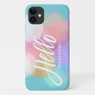 パステルパーソナライズされたス絵を描プロッチハロー iPhone 11 ケース