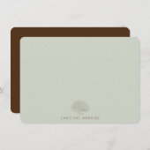 パステルパーソナライズされたセージグリーンツリーアルボリスト ノートカード (正面/裏面)