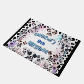 パステルパーソナライズされたダルマチアンパピー誕生日 ドアマット (アングル)