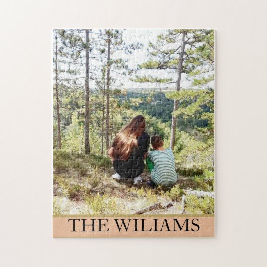 パステルパーソナライズされたトーンの大きな家族の写真 ジグソーパズル (縦)