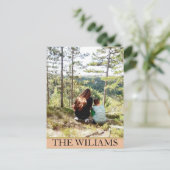 パステルパーソナライズされたトーンの大きな家族の写真 ポストカード (スタンド正面)