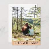 パステルパーソナライズされたトーンの大きな家族の写真 ポストカード (正面/裏面)