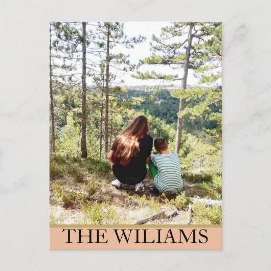 パステルパーソナライズされたトーンの大きな家族の写真 ポストカード (正面)