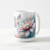 パステルパーソナライズされたバタフライアートコーヒーカップ コーヒーマグカップ (正面右)