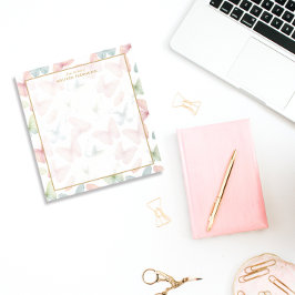 🦋パステルパーソナライズされたバタフライ ノートパッド