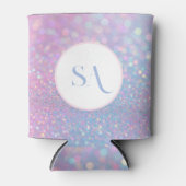 パステルパーソナライズされたピンクグリッタークール | モノグラム 缶クーラー (正面)