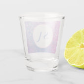 パステルパーソナライズされたピンクグリッターショットグラス ショットグラス (裏面)