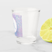 パステルパーソナライズされたピンクグリッターショットグラス ショットグラス (右)