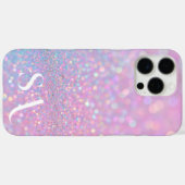 パステルパーソナライズされたピンクグリッターiPhoneケース Case-Mate iPhoneケース (裏面 (横))