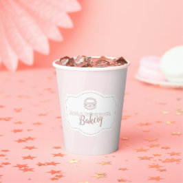 パステルパーソナライズされたピンクケーキベーカリー 紙コップ