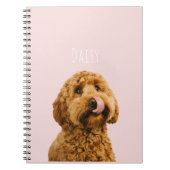 パステルパーソナライズされたピンクフォンケースとドッグフォト ノートブック (正面)