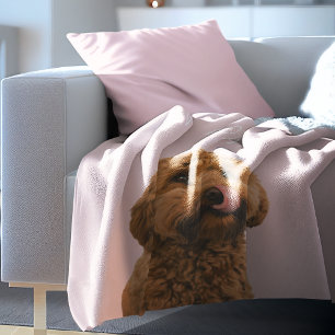 パステルパーソナライズされたピンクフォンケースとドッグフォト フリースブランケット