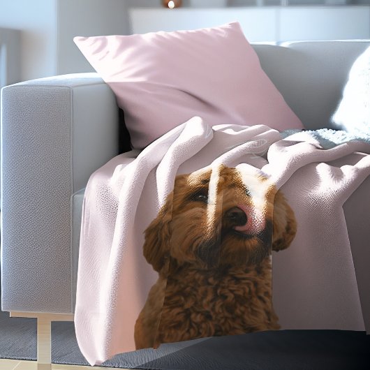 パステルパーソナライズされたピンクフォンケースとドッグフォト フリースブランケット