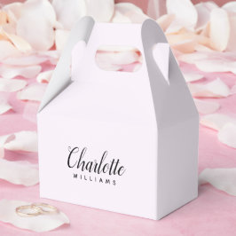 パステルパーソナライズされたピンクモノグラムお願いボックス フェイバーボックス