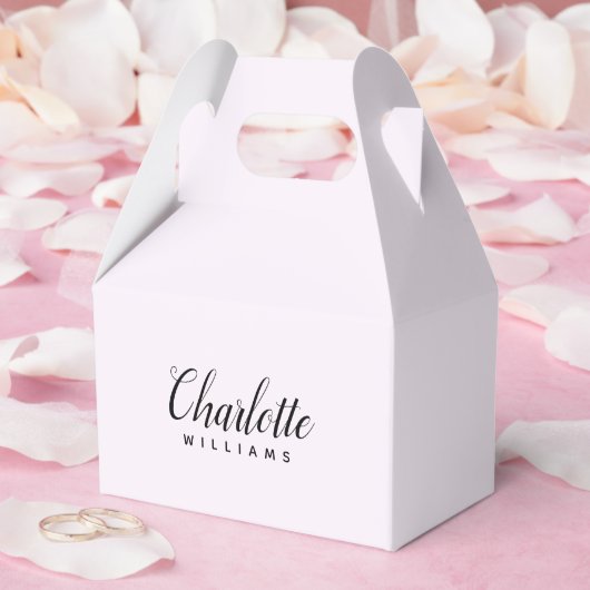 パステルパーソナライズされたピンクモノグラムお願いボックス フェイバーボックス (ウェディング)