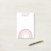 パステルパーソナライズされたピンクレインボーカリグラフィー ポストイット (デスク上)