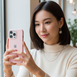 パステルパーソナライズされたピンクiPhoneケースとカスタム iPhone 16 Proケース