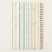 パステルパーソナライズされたフラワーズストライプイヤー プランナー手帳 (裏面)